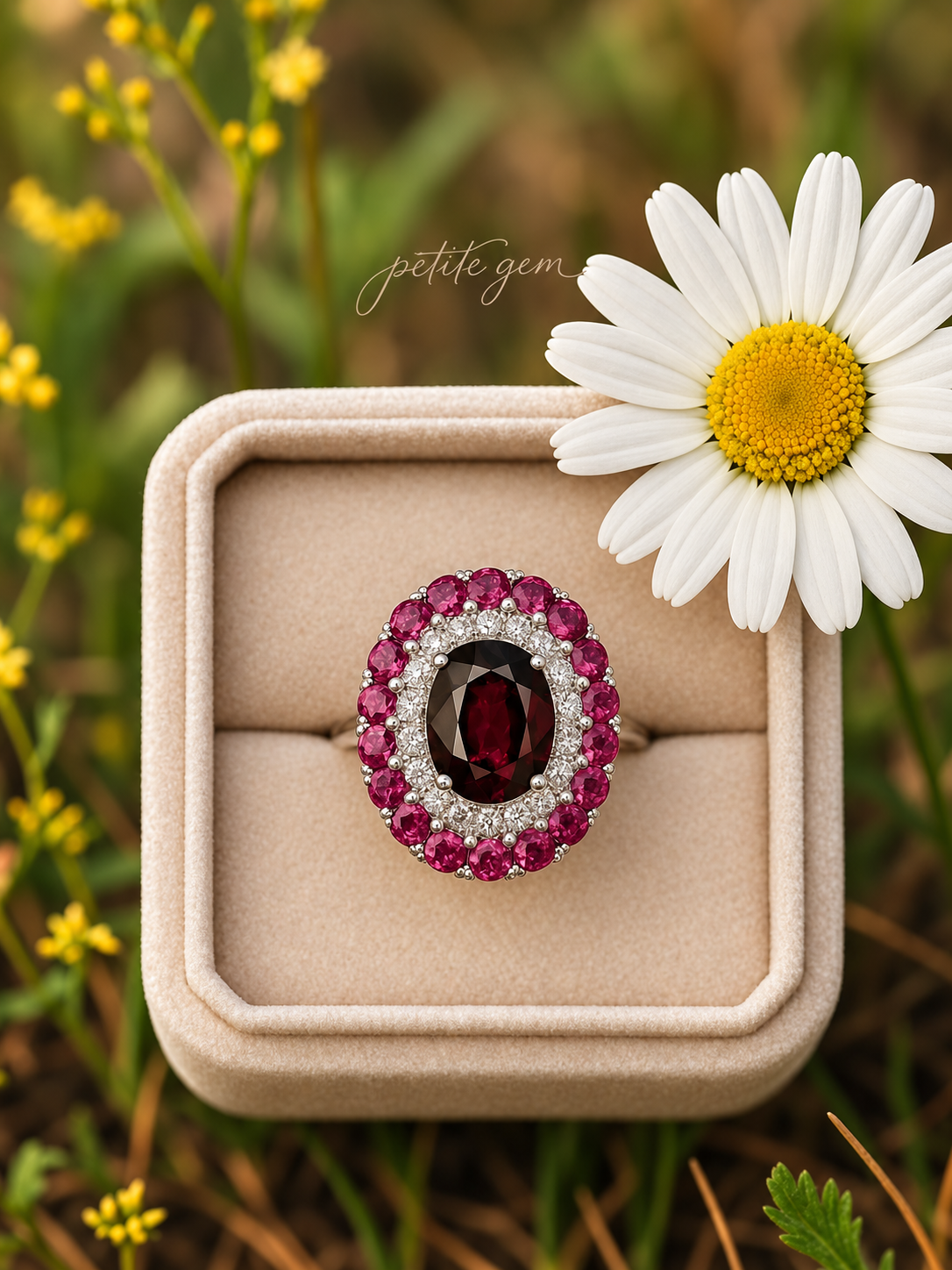 Nhẫn kết đá garnet