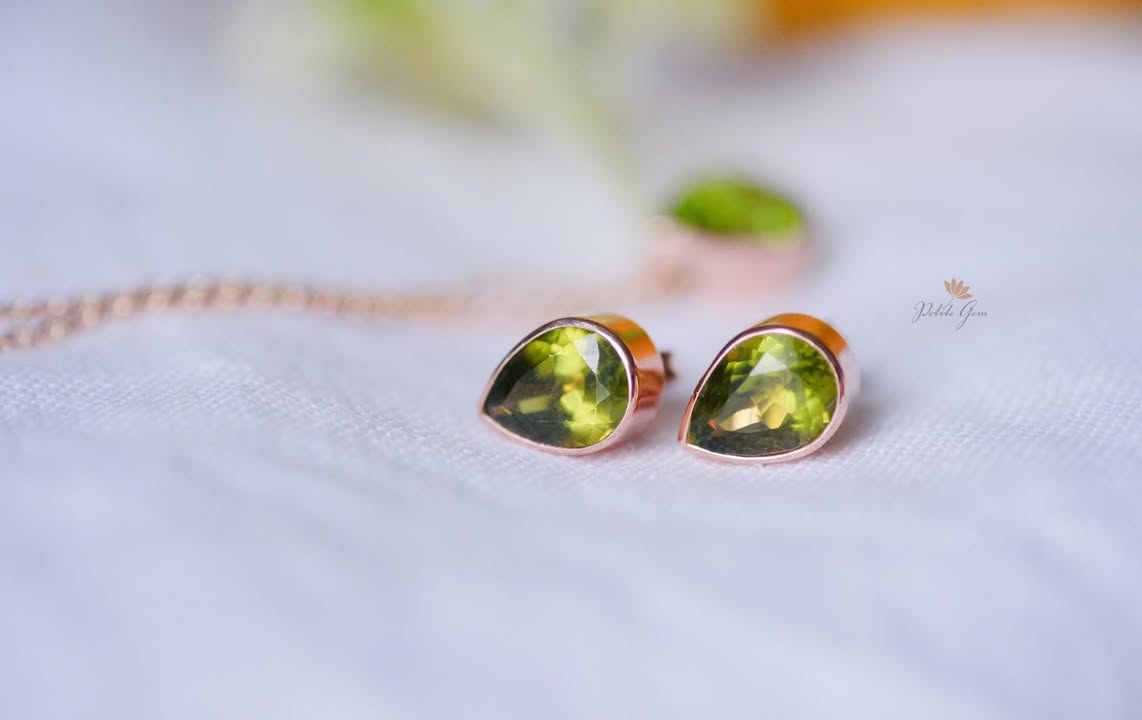 Bộ trang sức peridot giọt nước