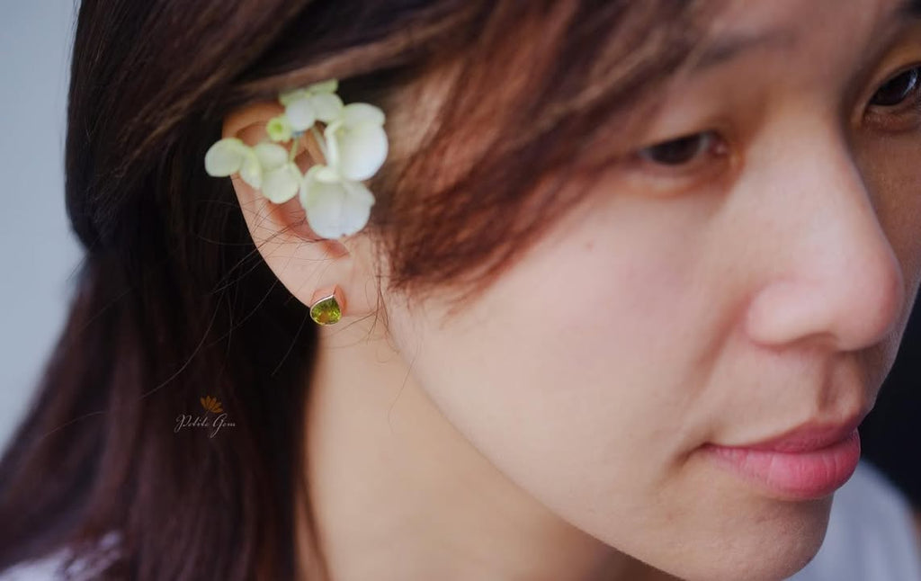 Bộ trang sức peridot giọt nước