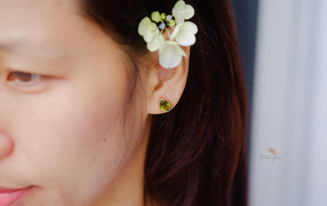 Bộ trang sức peridot giọt nước