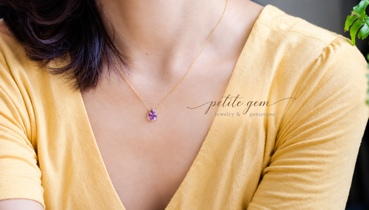 Dây chuyền amethyst dáng giọt nước