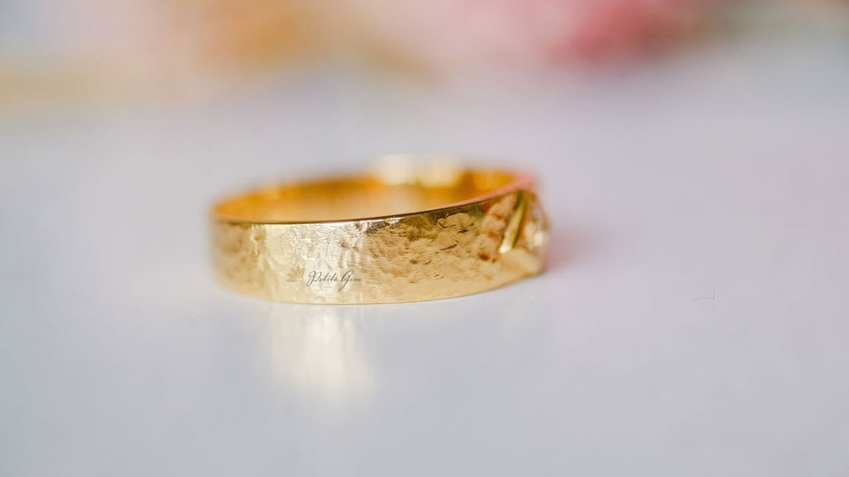 Nhẫn handmade đá Topaz vuông 3mm