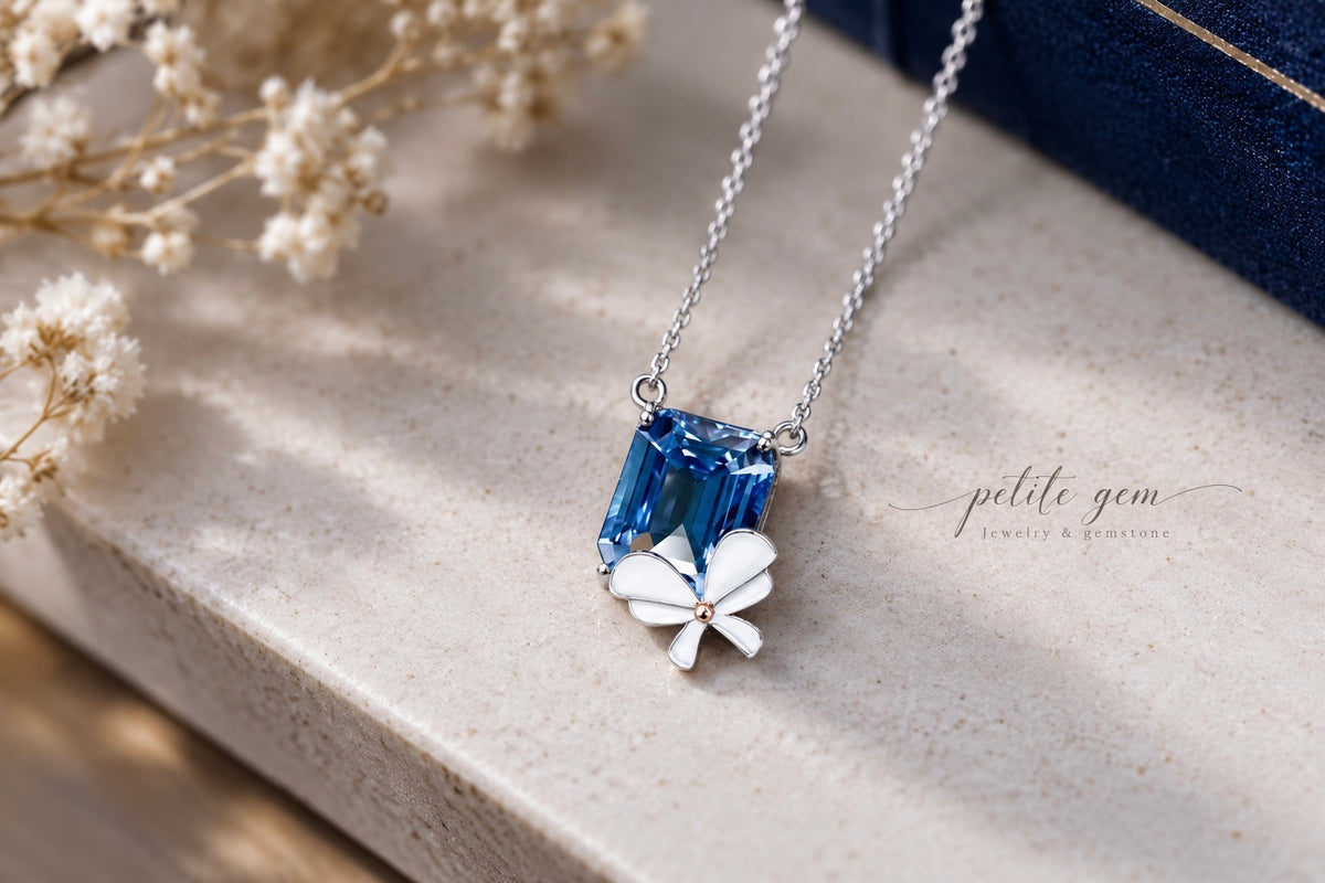 Nhẫn topaz hình bướm mùa xuân 10*12mm