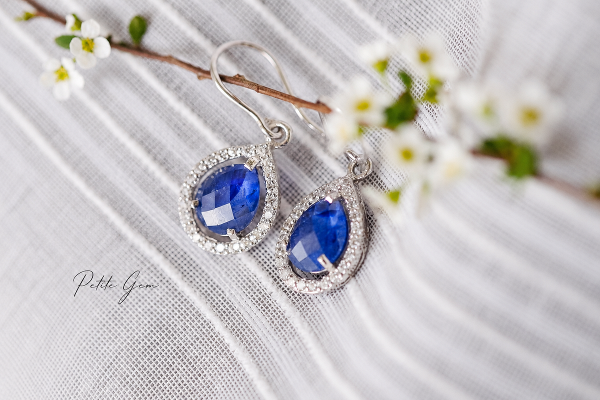 Bông tai sapphire moissanite