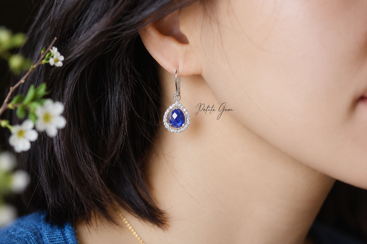 Bông tai sapphire moissanite