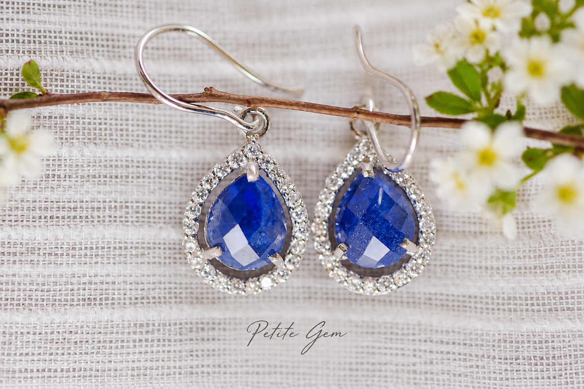 Bông tai sapphire moissanite