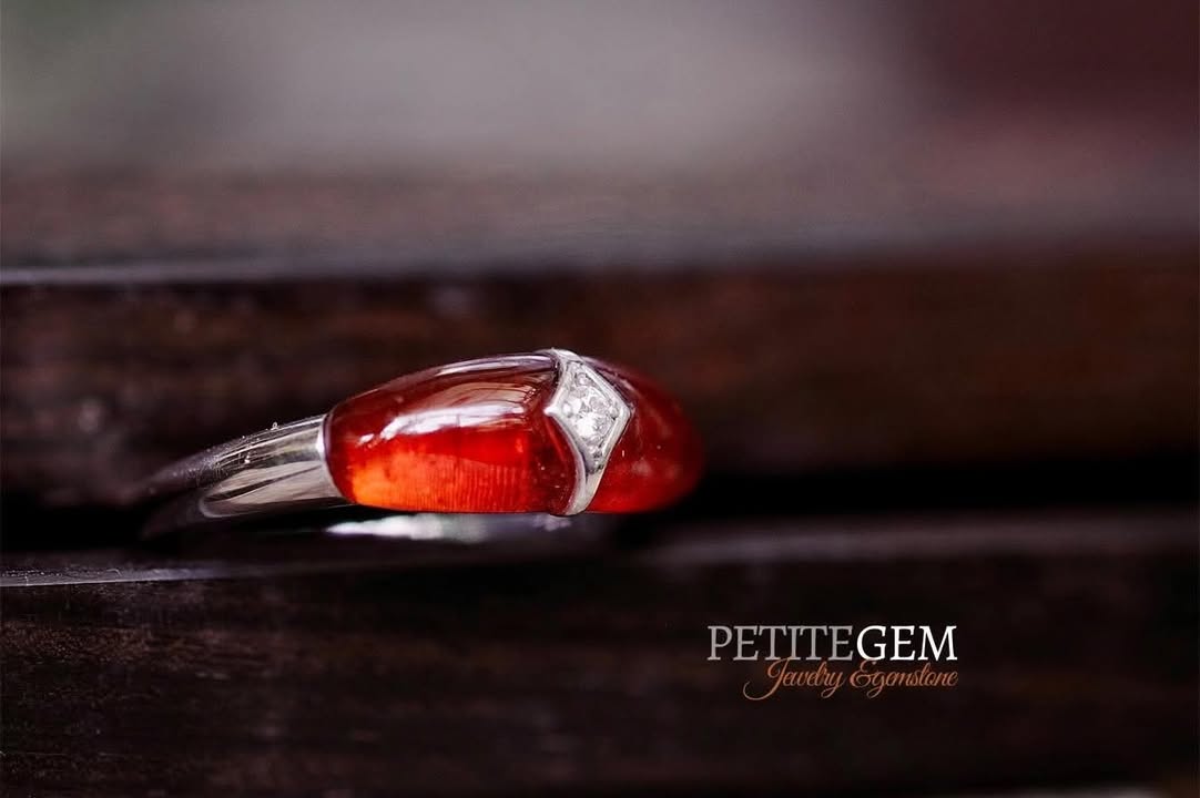 Nhẫn garnet oval vintage