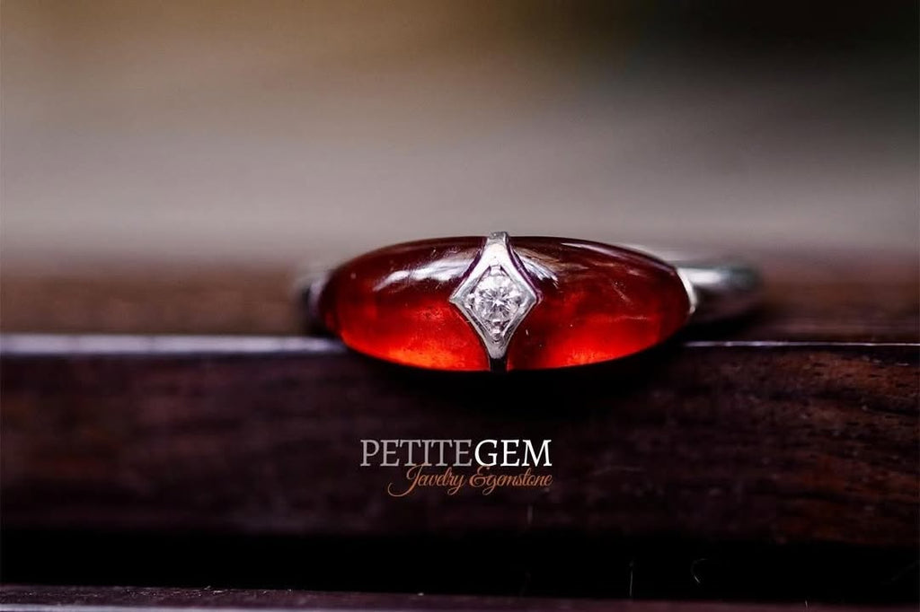 Nhẫn garnet oval vintage