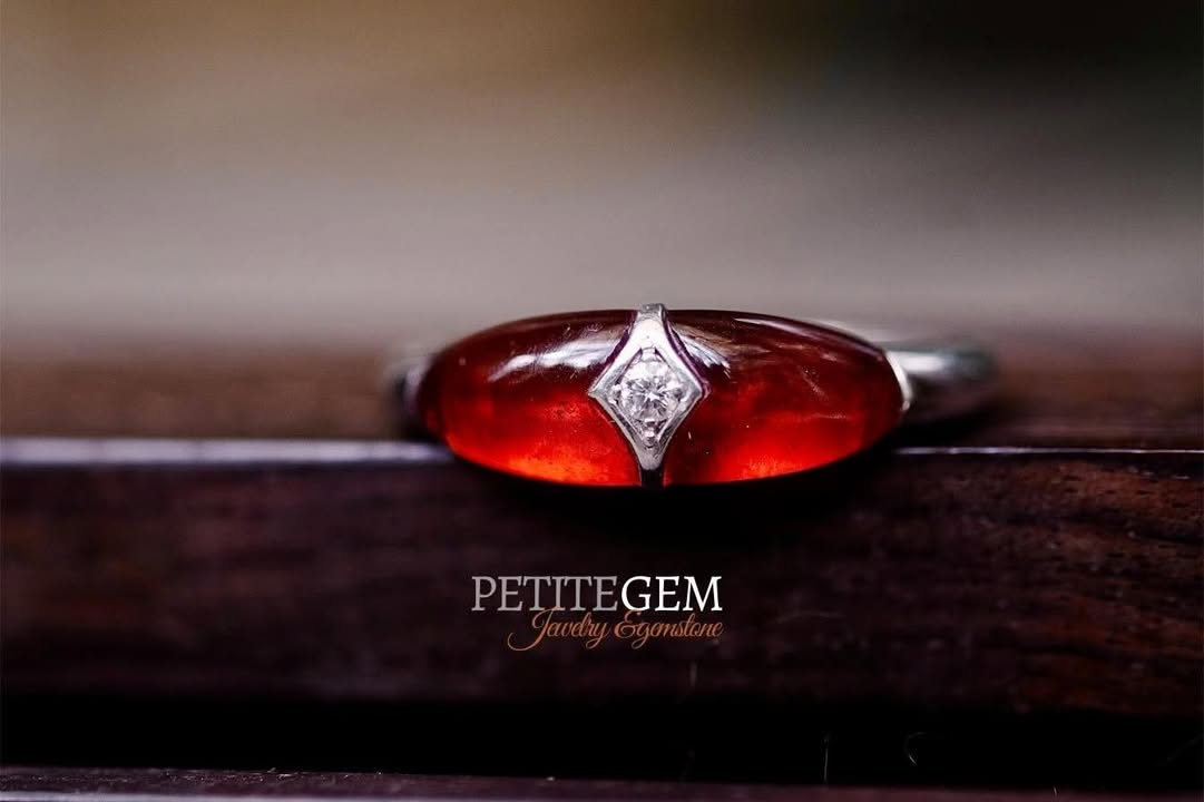 Nhẫn garnet oval vintage