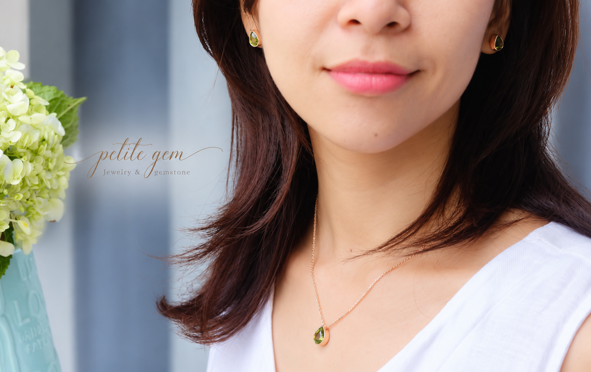 Dây chuyền peridot giọt 7*9