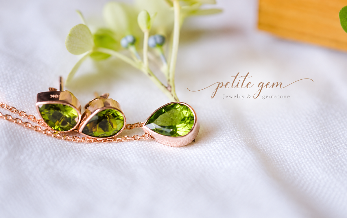Bộ trang sức peridot giọt nước