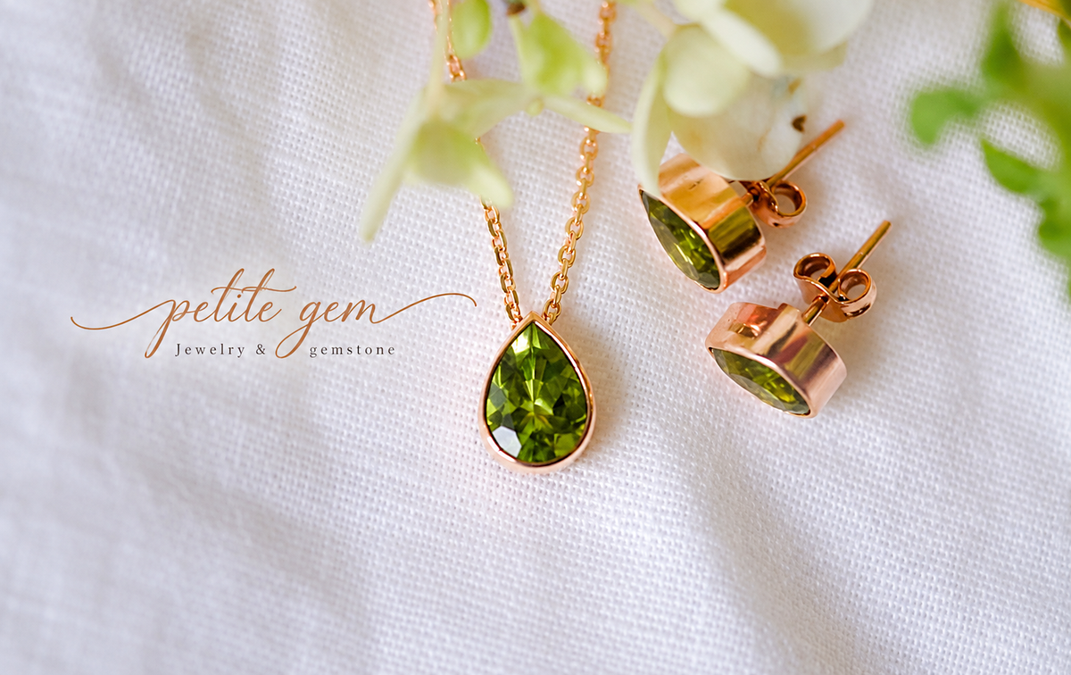 Bộ trang sức peridot giọt nước