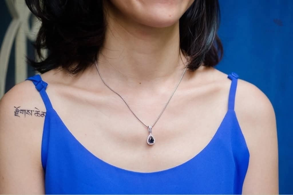 Mặt dây sapphire giọt nước