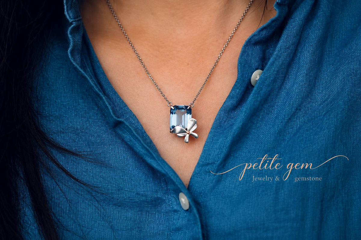 Nhẫn topaz hình bướm mùa xuân 10*12mm