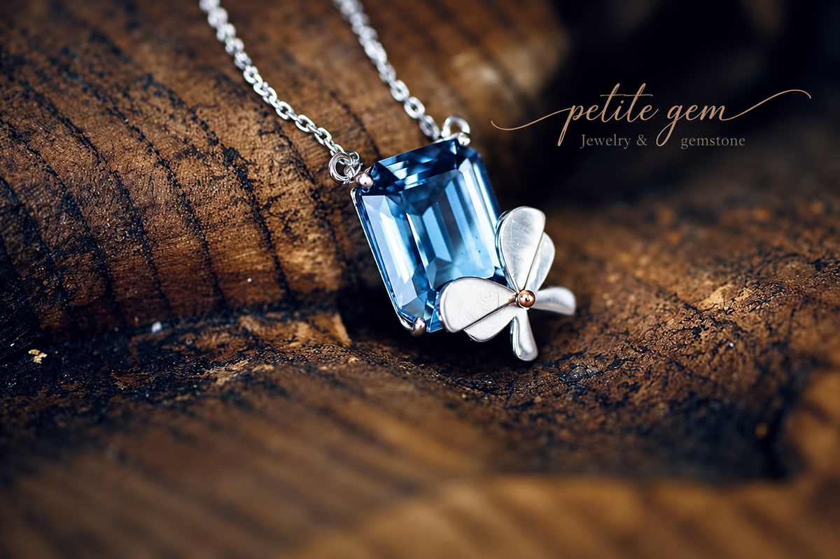 Nhẫn topaz hình bướm mùa xuân 10*12mm