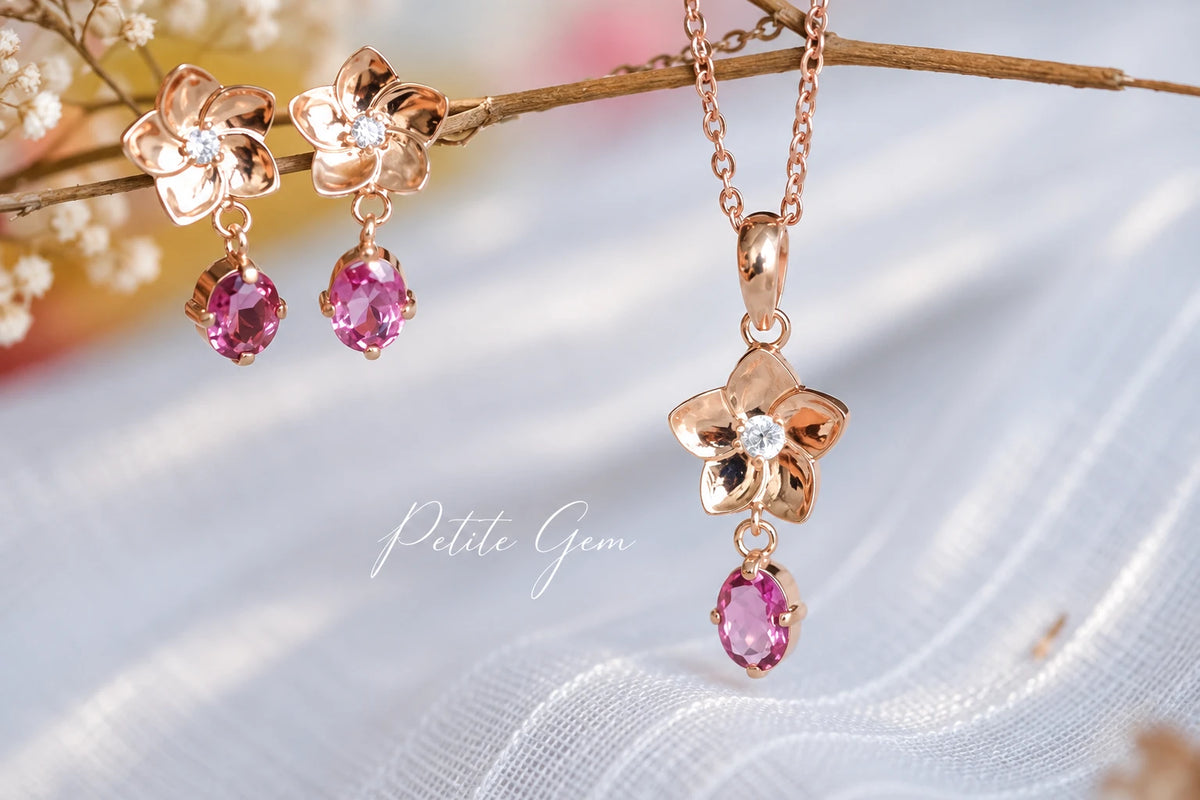 Phơi – bộ trang sức tourmaline hoa