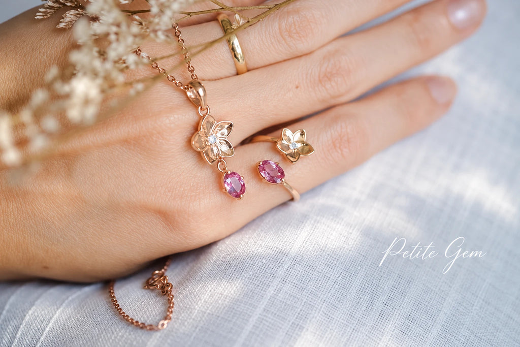 Phơi – bộ trang sức tourmaline hoa
