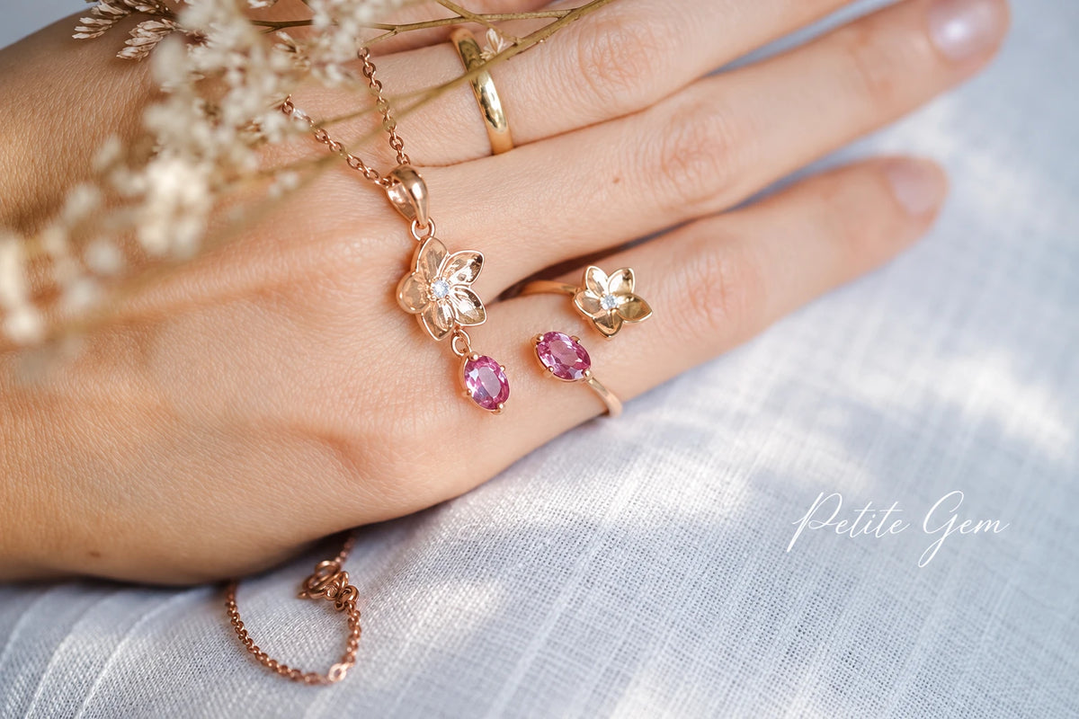 Phơi – bộ trang sức tourmaline hoa