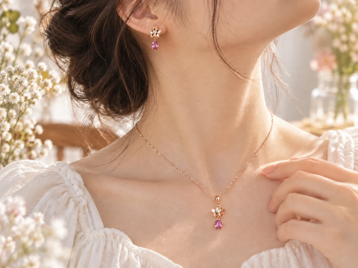 Phơi – bộ trang sức tourmaline hoa