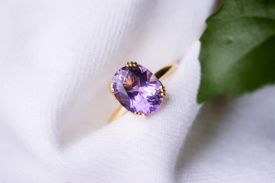Nhẫn Đá Thạch Anh Tím Amethyst