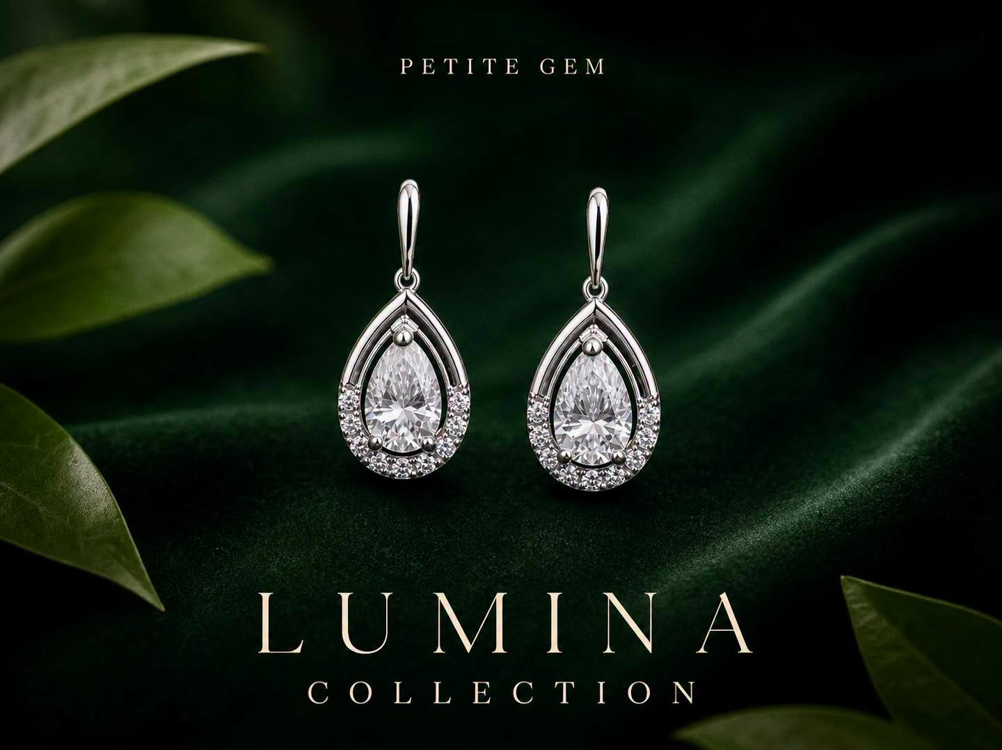 Bông tai giọt nước moissanite trắng bạc cao cấp làm theo yêu cầu