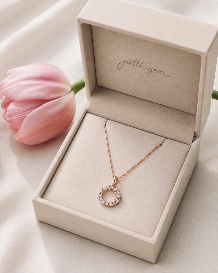 Mặt dây chuyền vòng tròn đá Moissanite 2mm