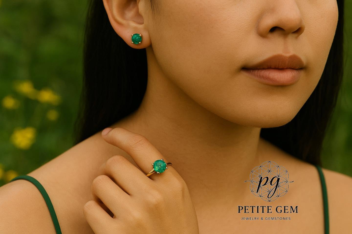 Bông Tai Đá Emerald 3.5mm