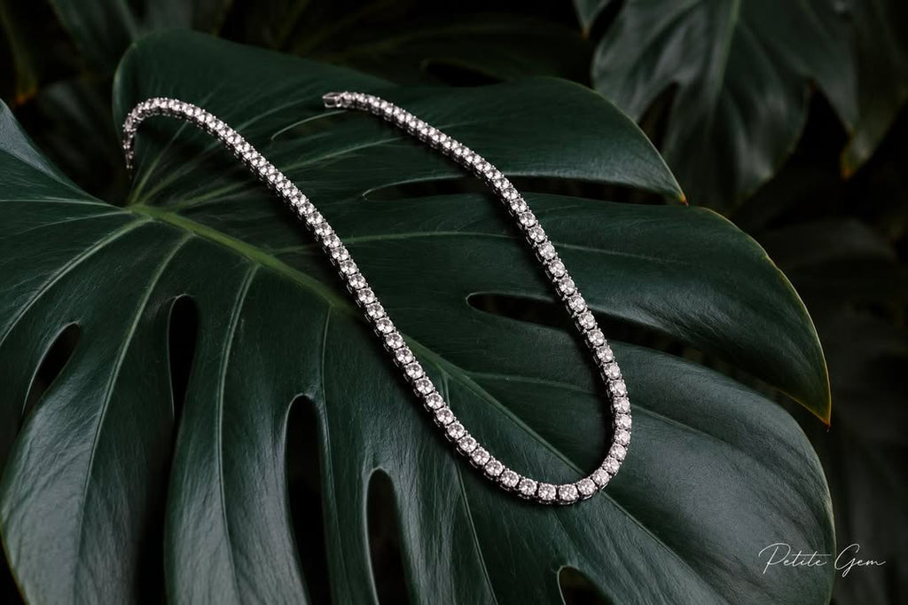 Dây chuyền tennis moissanite 2.5mm vàng trắng cao cấp