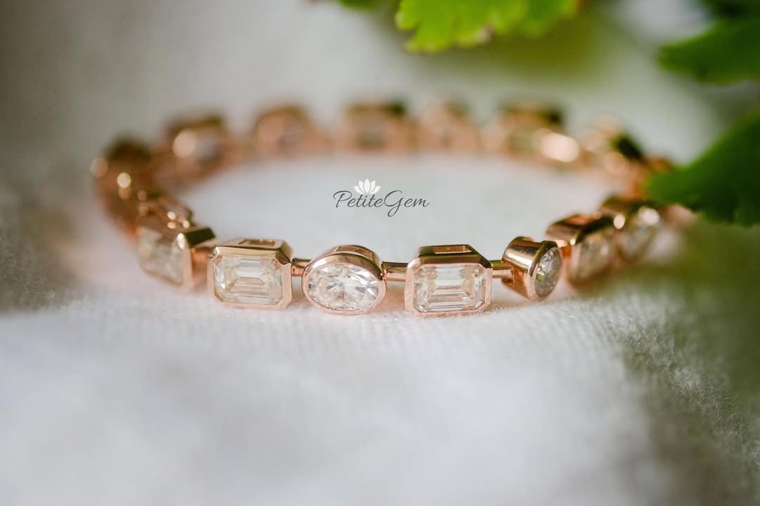 Lắc tay đá moissanite đính đá nhiều kiểu dáng