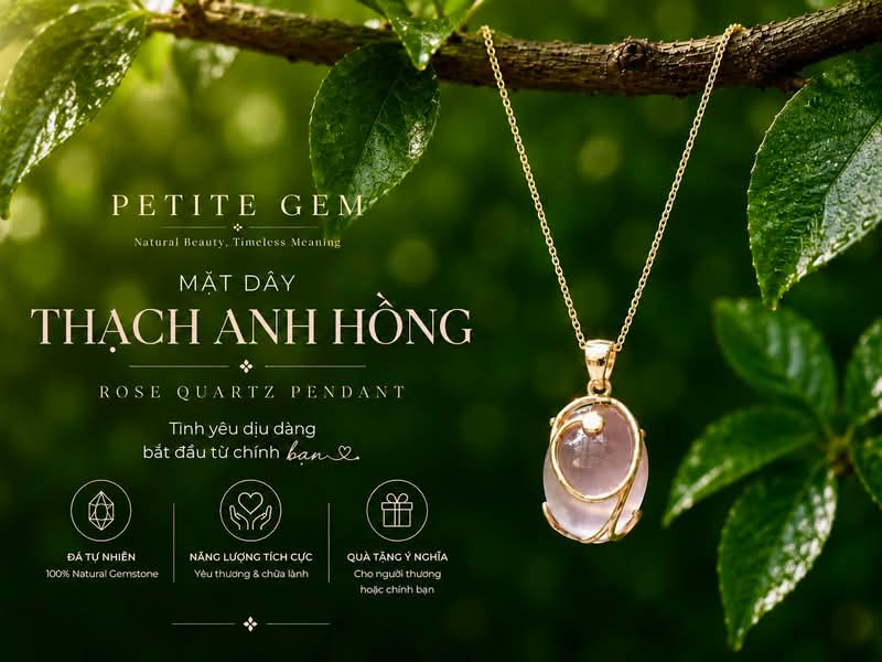 mặt dây thạch anh hồng