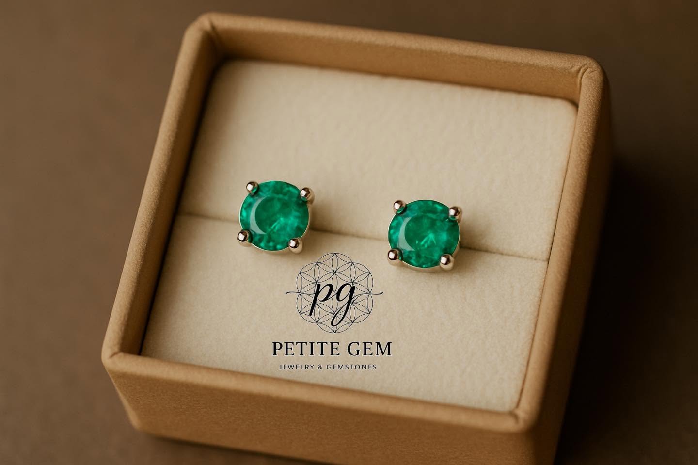 Bông Tai Đá Emerald 3.5mm