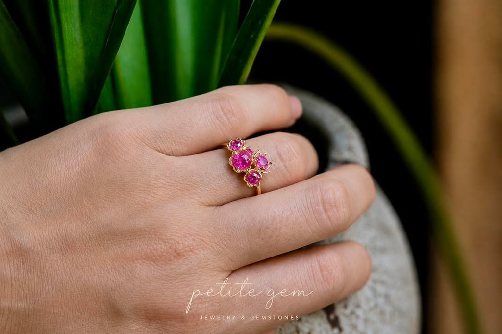 Nhẫn thiết kế Linh lan Ruby