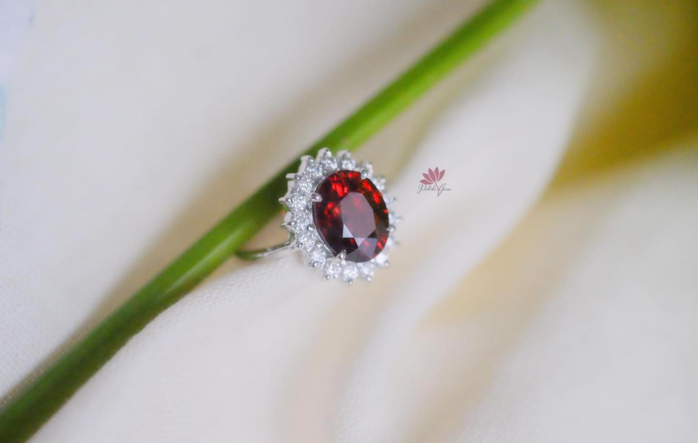 Nhẫn Garnet & Moissanite