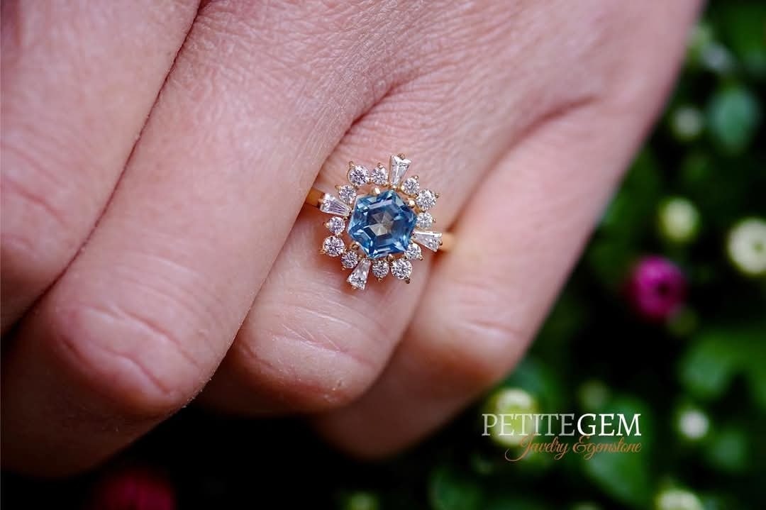 Nhẫn đá topaz xanh