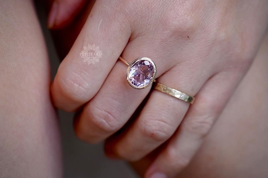 Nhẫn đá Amethyst tự nhiên