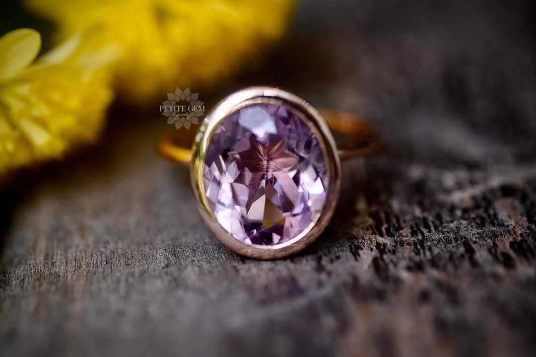 Nhẫn đá Amethyst tự nhiên