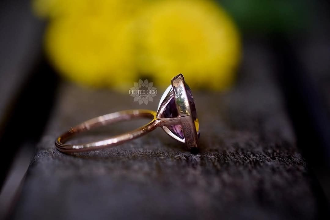 Nhẫn đá Amethyst tự nhiên