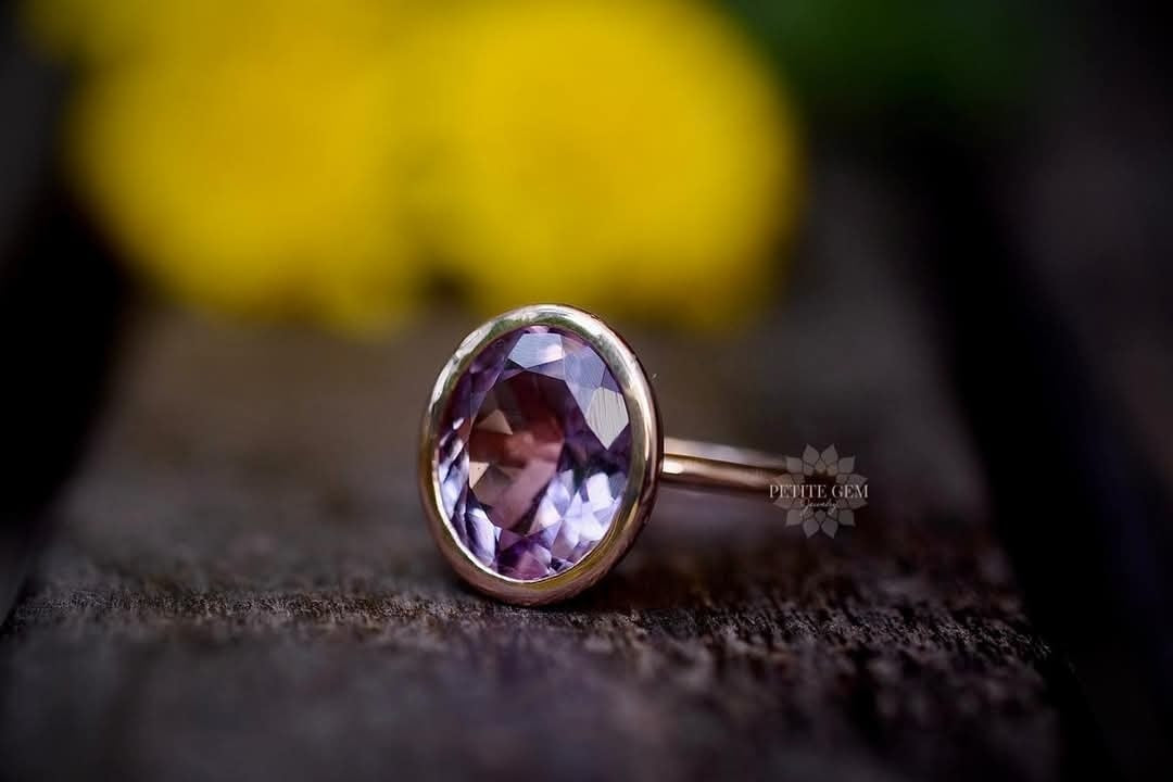 Nhẫn đá Amethyst tự nhiên